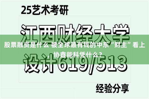 股票融资是什么 被全球最有钱的中东“财主”看上，协鑫能科凭什么？