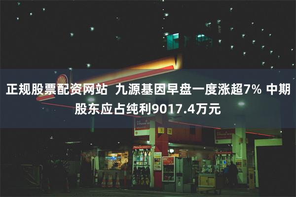 正规股票配资网站  九源基因早盘一度涨超7% 中期股东应占纯利9017.4万元